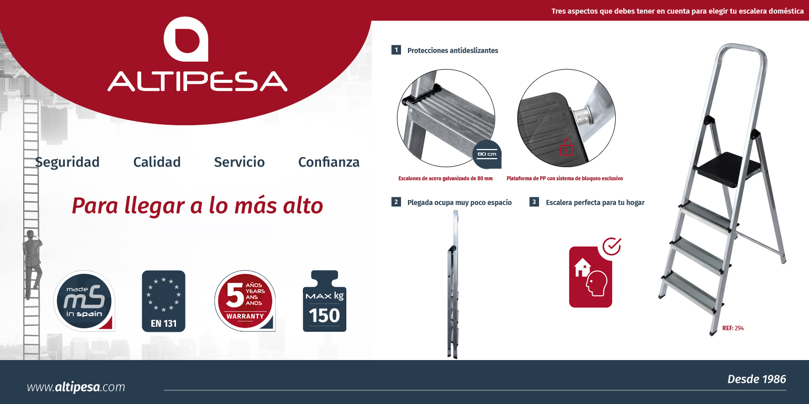 Te ofrecemos tres recomendaciones clave que debes tener en cuenta para elegir la escalera doméstica más adecuada para las tareas de tu hogar.