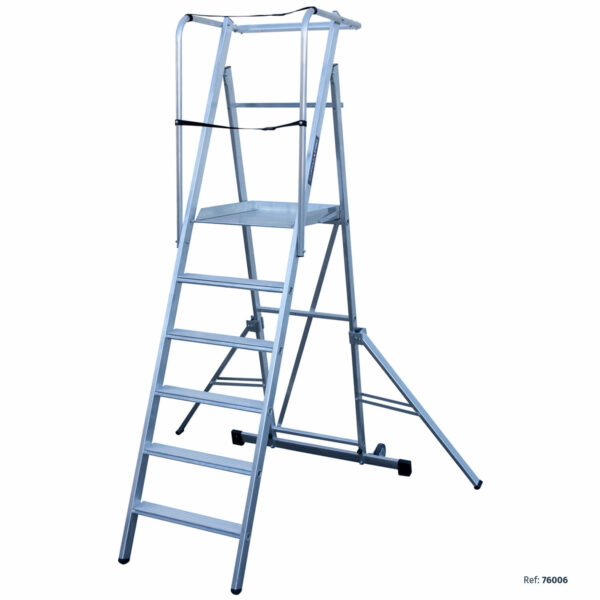 Escalera móvil con plataforma, plegable de la SERIE 760