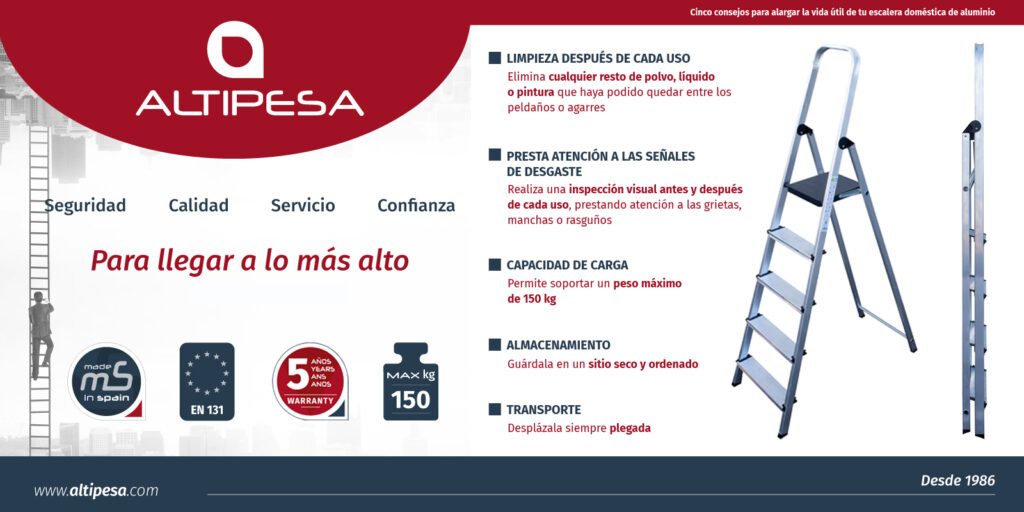 Para asegurar el buen funcionamiento de tu escalera doméstica, es importante mantenerla en condiciones óptimas. ¡Sigue nuestros consejos!