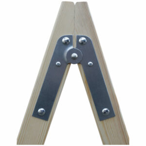 Double-access ladder, SERIE MADERA - 2 mm zinc-plated steel hinges