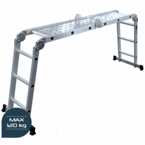 Multi-position articulated ladder, SERIE BRICO 4 - ladder in working platform position