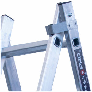 Two-section combination ladder, SERIE C2 - aluminium slipping guides