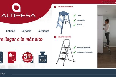 En Altipesa ponemos a tu disposición una amplia gama de taburetes para casa que garantizan la máxima seguridad en tus tareas domésticas.